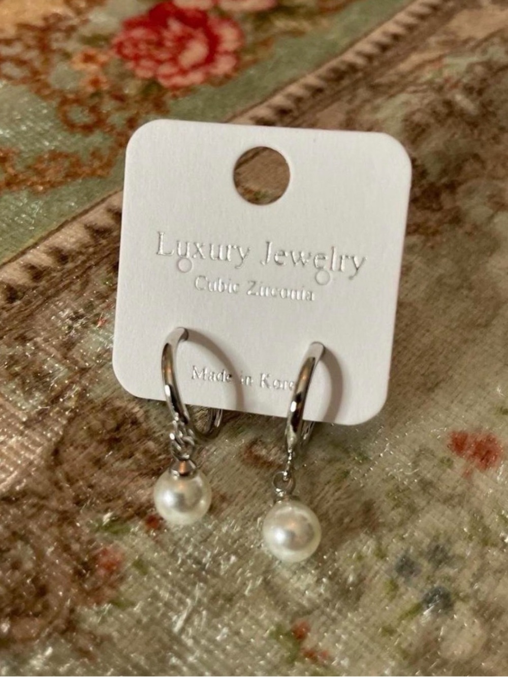 Silver Pearl Drop Earrings
